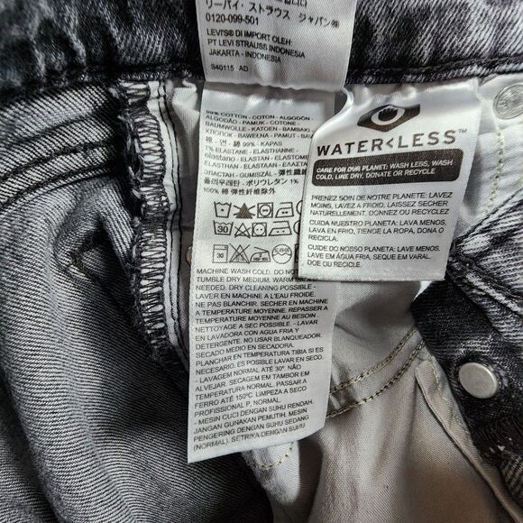 Levis Big E Womens Wedgie Straight Leg Jeans Size 24 Gray High Rise Button Fly - Picture 6 of 13